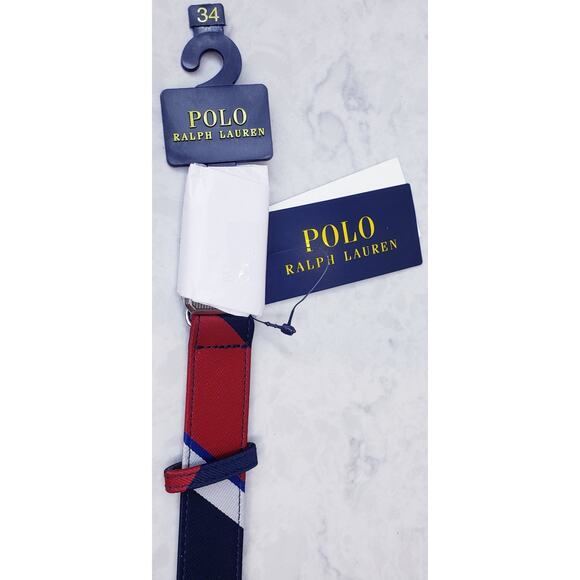 NWT POLO RALPH LAUREN Ryder Cup 6/15 Belt Red White Blue Men's 34 Retail $195 - Picture 2 of 14